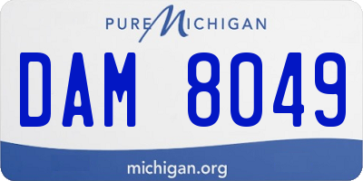 MI license plate DAM8049