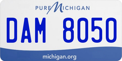 MI license plate DAM8050