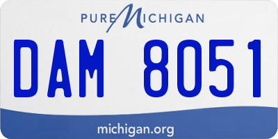 MI license plate DAM8051