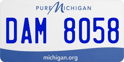 MI license plate DAM8058