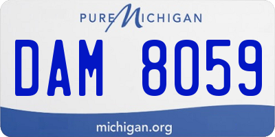 MI license plate DAM8059