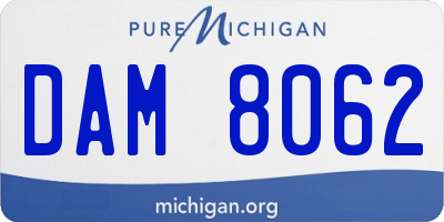 MI license plate DAM8062