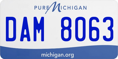 MI license plate DAM8063