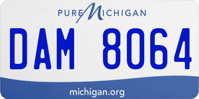 MI license plate DAM8064