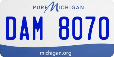 MI license plate DAM8070