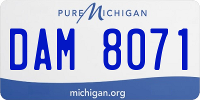 MI license plate DAM8071