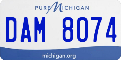 MI license plate DAM8074