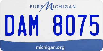 MI license plate DAM8075