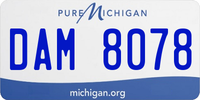 MI license plate DAM8078