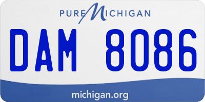 MI license plate DAM8086