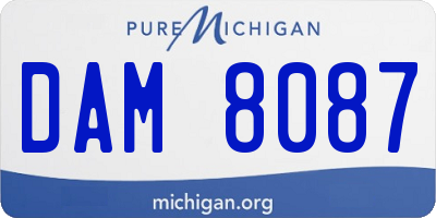 MI license plate DAM8087