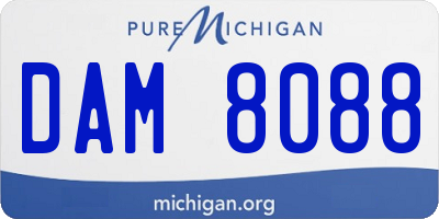 MI license plate DAM8088