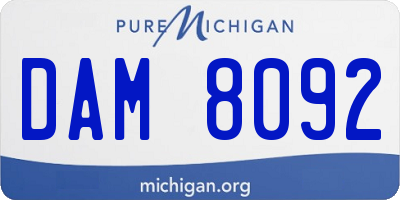 MI license plate DAM8092