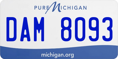 MI license plate DAM8093