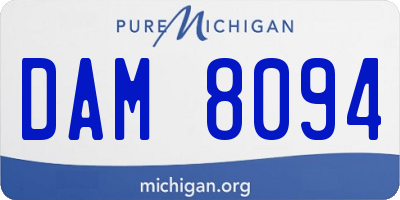 MI license plate DAM8094