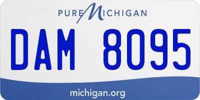 MI license plate DAM8095