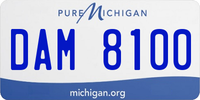 MI license plate DAM8100
