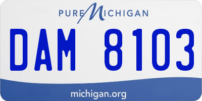 MI license plate DAM8103