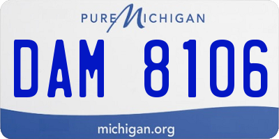 MI license plate DAM8106