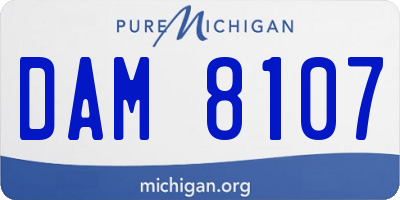 MI license plate DAM8107