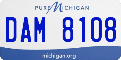 MI license plate DAM8108