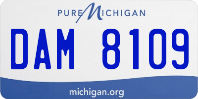 MI license plate DAM8109
