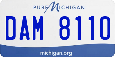 MI license plate DAM8110