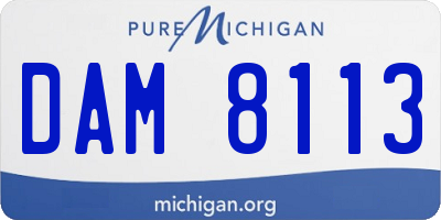 MI license plate DAM8113