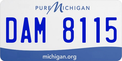 MI license plate DAM8115