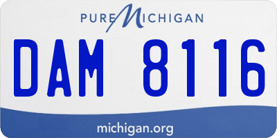 MI license plate DAM8116