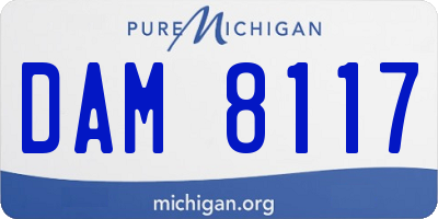 MI license plate DAM8117