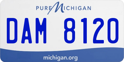 MI license plate DAM8120