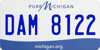 MI license plate DAM8122