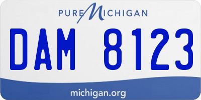 MI license plate DAM8123