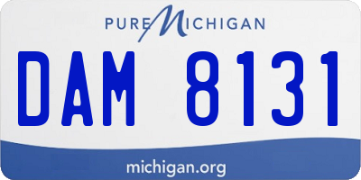 MI license plate DAM8131