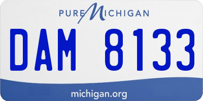 MI license plate DAM8133