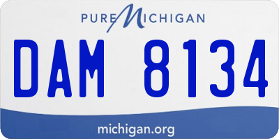 MI license plate DAM8134