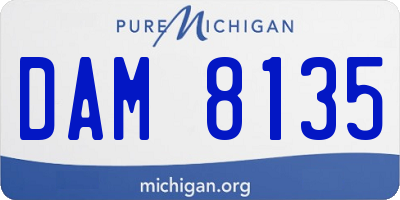 MI license plate DAM8135