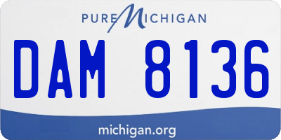 MI license plate DAM8136