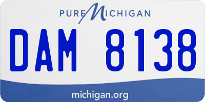 MI license plate DAM8138