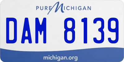MI license plate DAM8139