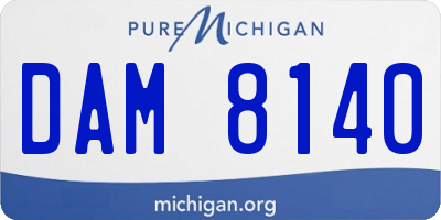 MI license plate DAM8140