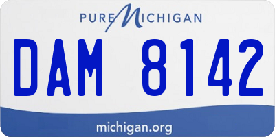 MI license plate DAM8142