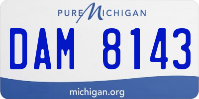 MI license plate DAM8143