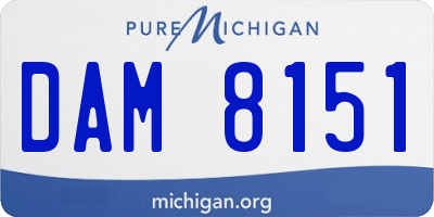 MI license plate DAM8151