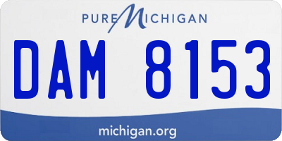 MI license plate DAM8153