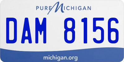MI license plate DAM8156
