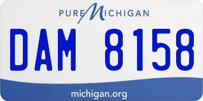 MI license plate DAM8158