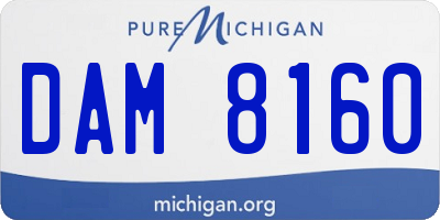MI license plate DAM8160