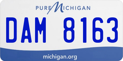 MI license plate DAM8163